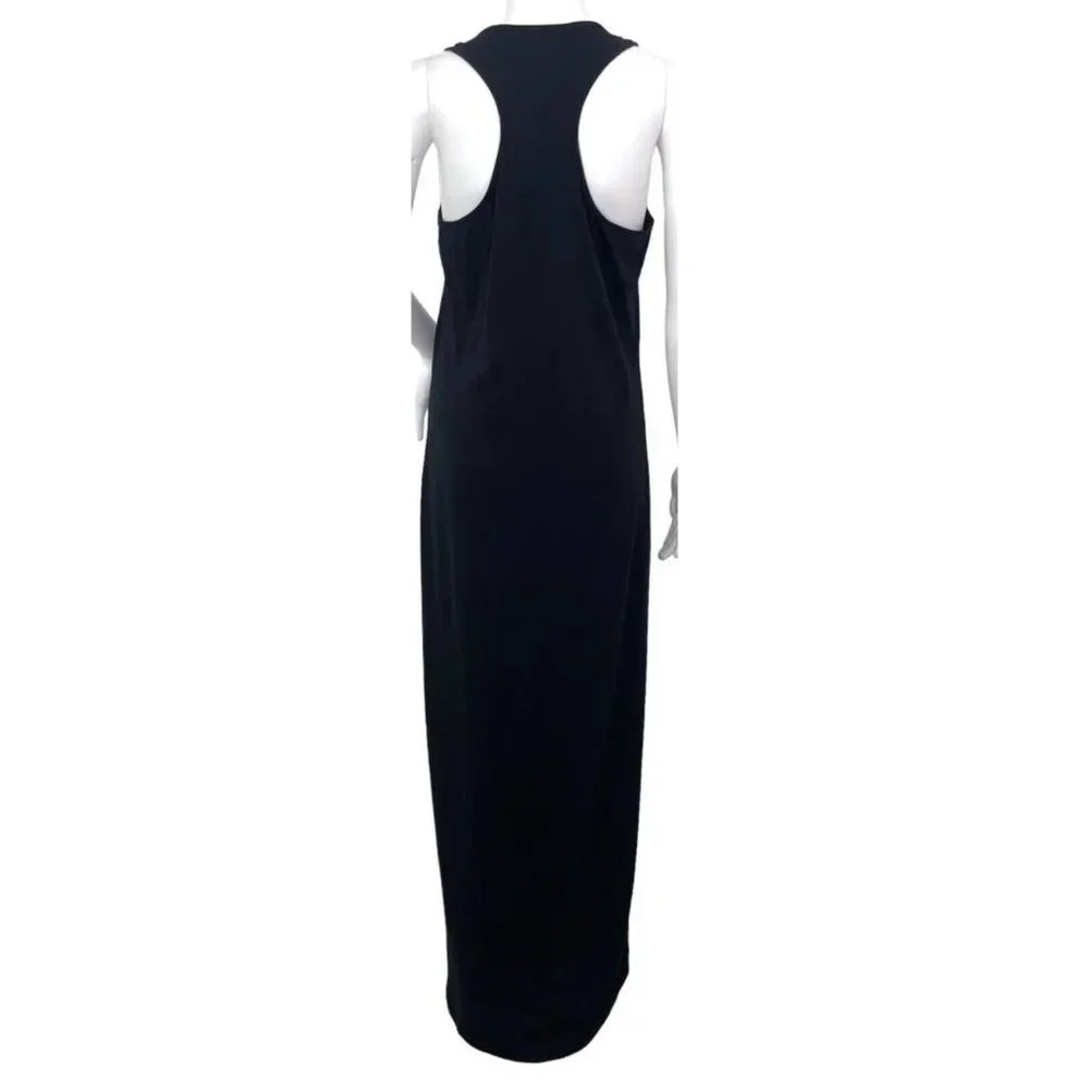 Calme by Johnny Was Black Racer Back Knit Maxi Dress Size Medium NEW